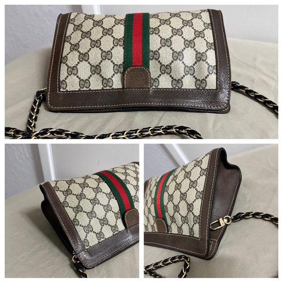 Authentic Gucci GG Sherry Monogram Mini Clutch On Chain - Picture 5 of 12